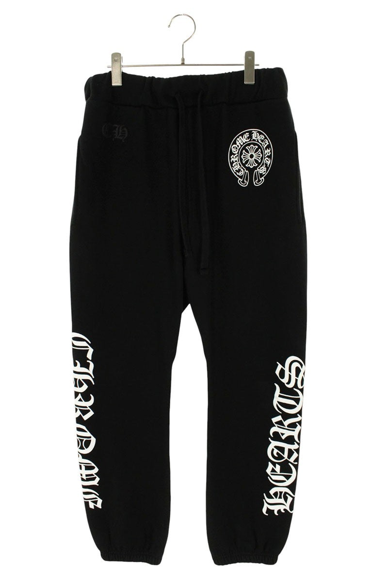 Chrome Hearts SWEAT PANTS Side Logo Print Black Size 30