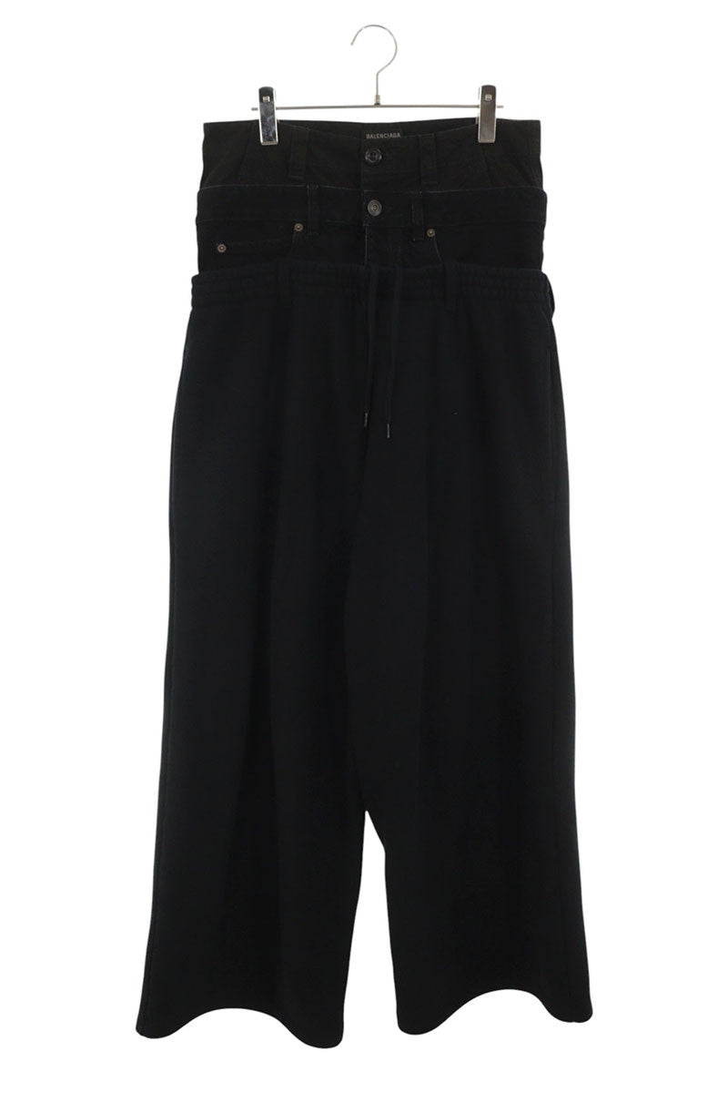 BALENCIAGA 24AW Triple Layered Denim Sweatpants Size M