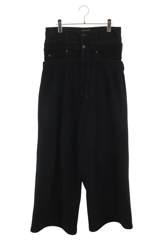 BALENCIAGA 24AW Triple Layered Denim Sweatpants Size M