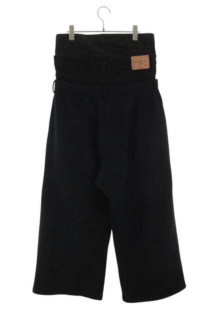 BALENCIAGA 24AW Triple Layered Denim Sweatpants Size M