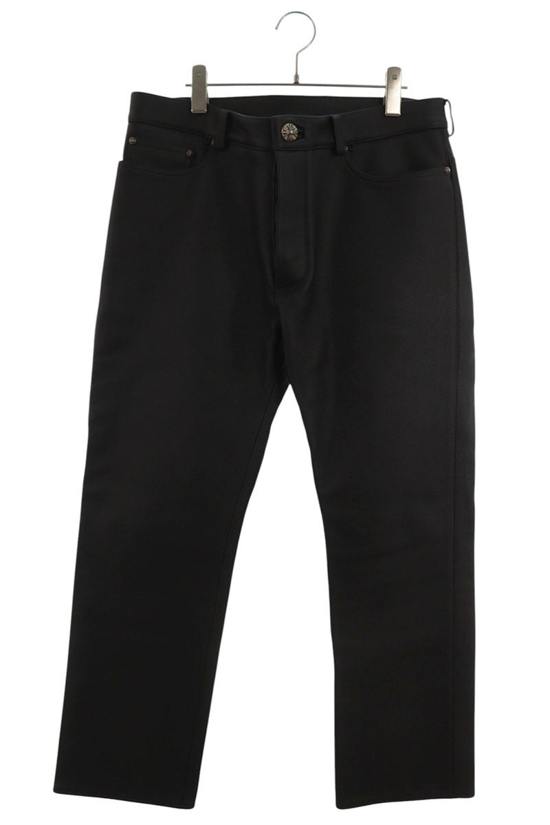 Chrome Hearts LTHR PANTS Leather Pants Black Size 34