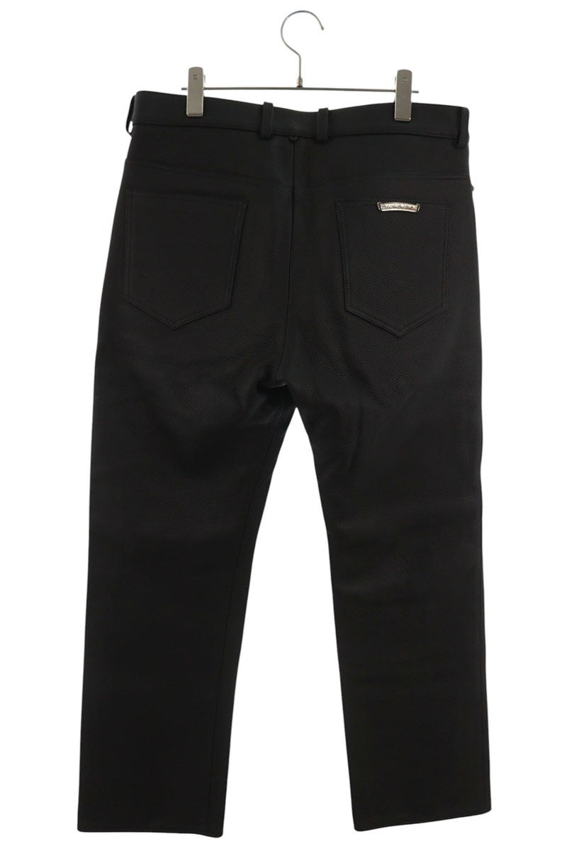 Chrome Hearts LTHR PANTS Leather Pants Black Size 34
