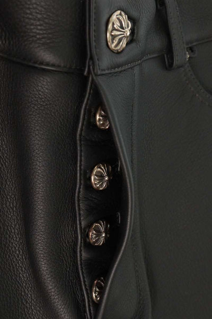 Chrome Hearts LTHR PANTS Leather Pants Black Size 34