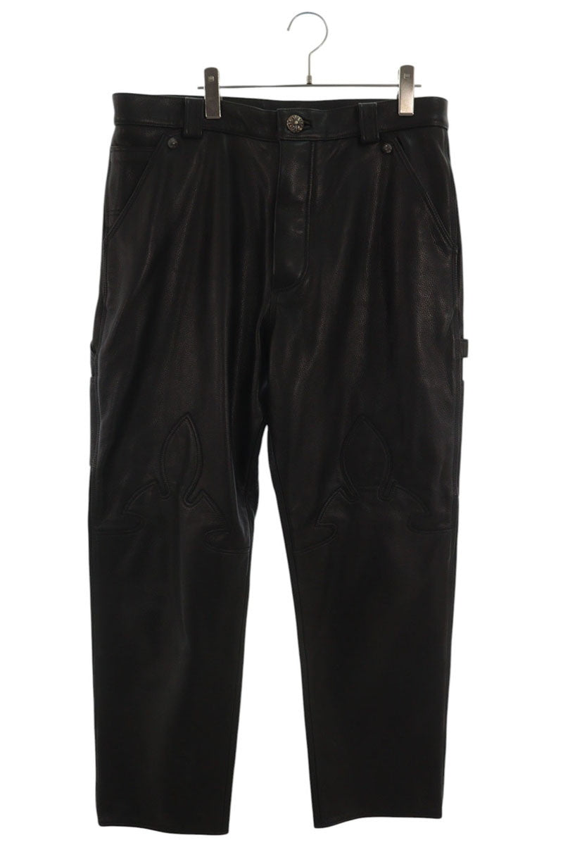 Chrome Hearts LTHR PANTS Flare Knee Leather Pants Size 34