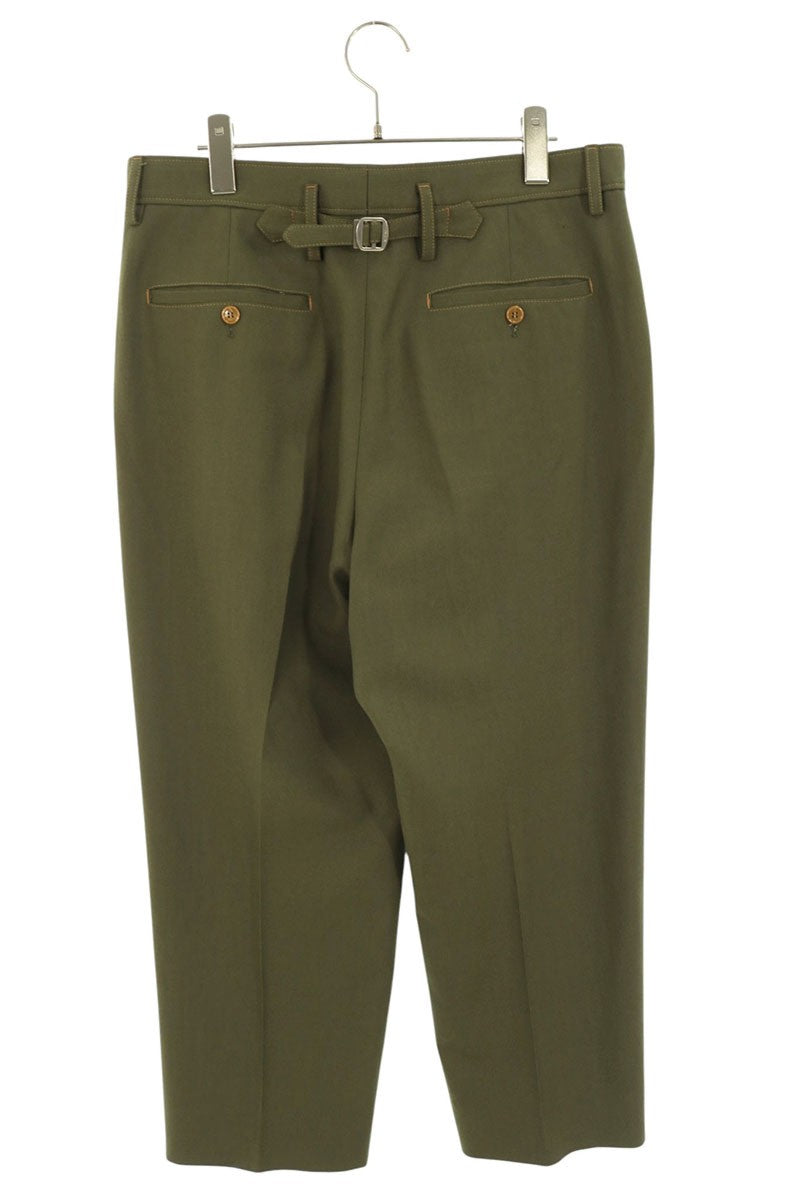 GUCCI Cinch Back Wool Slacks Khaki Size 34