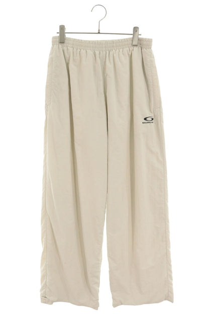 BALENCIAGA Logo Embroidered Nylon Pants White Size S