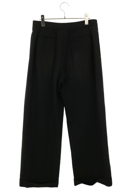 SAINT LAURENT PARIS Black Wool Wide Slacks Trousers Size 46