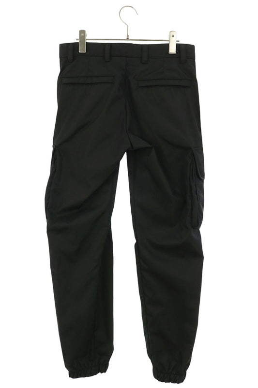 PRADA Logo Plate Nylon Cargo Pants Black Size 32