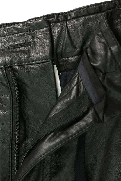 MM6 S52AK0510 Textured Faux Leather Pants Black Size 38