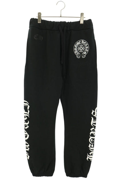 Chrome Hearts SWEAT PANTS Side Logo Print Black Size 30