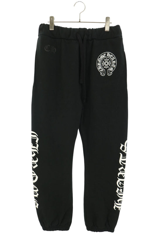Chrome Hearts SWEAT PANTS Side Logo Print Black Size 30