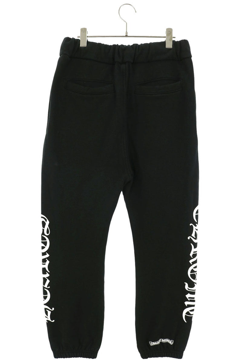 Chrome Hearts SWEAT PANTS Side Logo Print Black Size 30