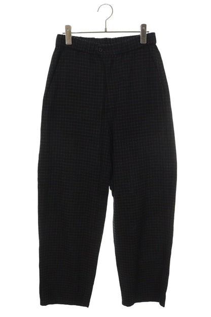ULTERIOR Cotton Checked Pants Black Size 34