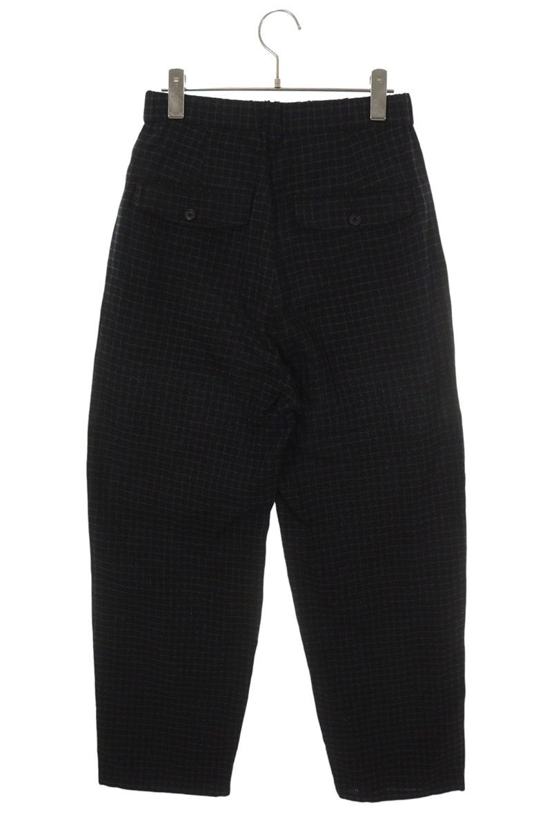 ULTERIOR Cotton Checked Pants Black Size 34