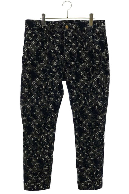 LOUISVUITTON 21SS Monogram Flock Slim Pants Navy Size 34