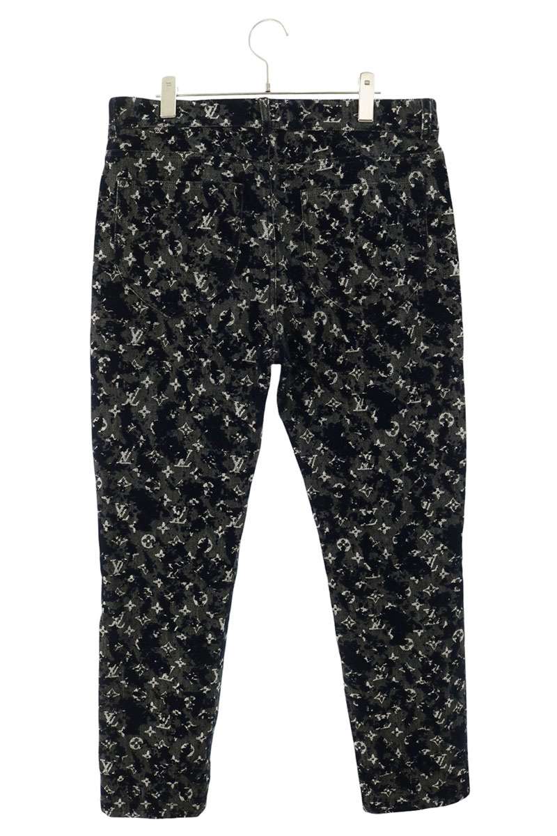 LOUISVUITTON 21SS Monogram Flock Slim Pants Navy Size 34