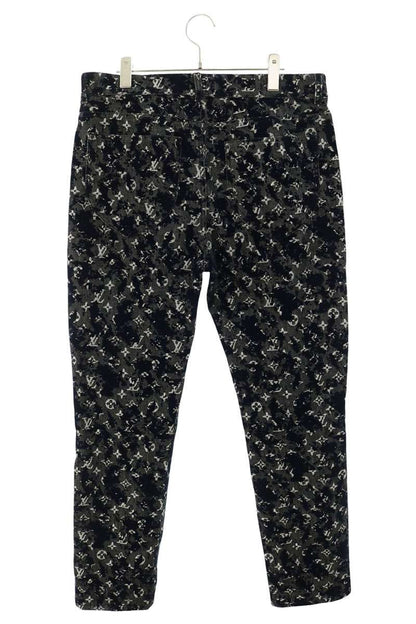 LOUISVUITTON 21SS Monogram Flock Slim Pants Navy Size 34
