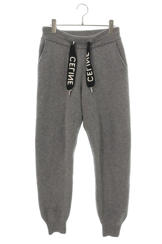 CELINE Logo Knit Wool Cashmere Jogger Pants Gray Size 30