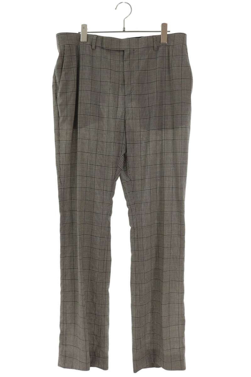 CELINE Check Flare Wool Pants Gray Size 52