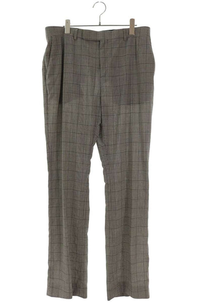 CELINE Check Flare Wool Pants Gray Size 52