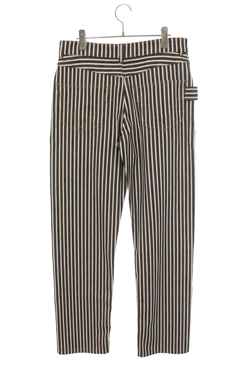 BOTTEGA VENETA Stripe Cotton Button Pants Blue/White Size 46