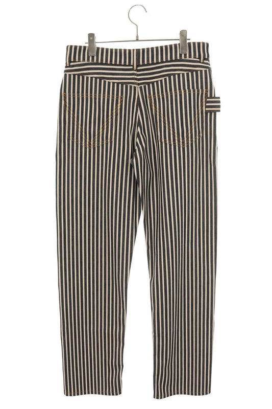 BOTTEGA VENETA Stripe Cotton Button Pants Blue/White Size 46