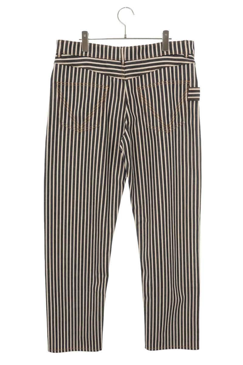 BOTTEGA VENETA Stripe Cotton Button Pants Blue/White Size 50