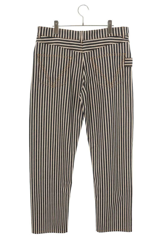 BOTTEGA VENETA Stripe Cotton Button Pants Blue/White Size 50
