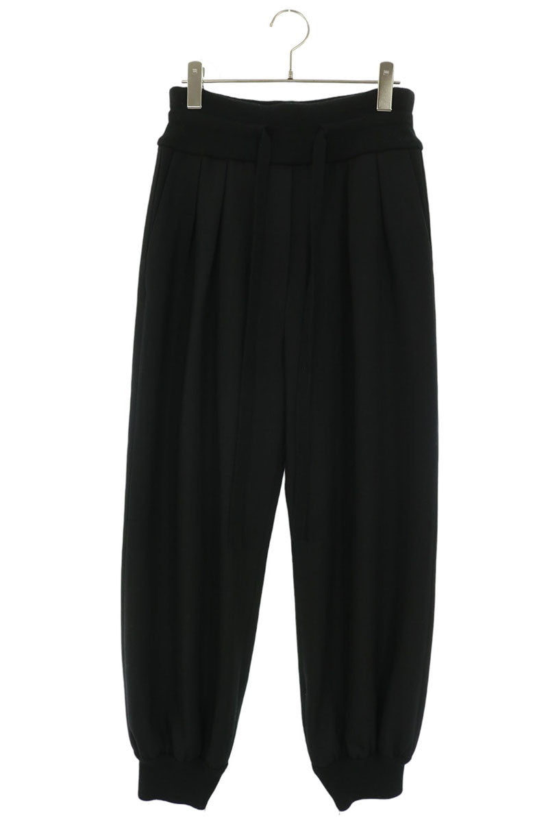 LOEWE Anagram Embroidered Wool Easy Slacks Black Size 30