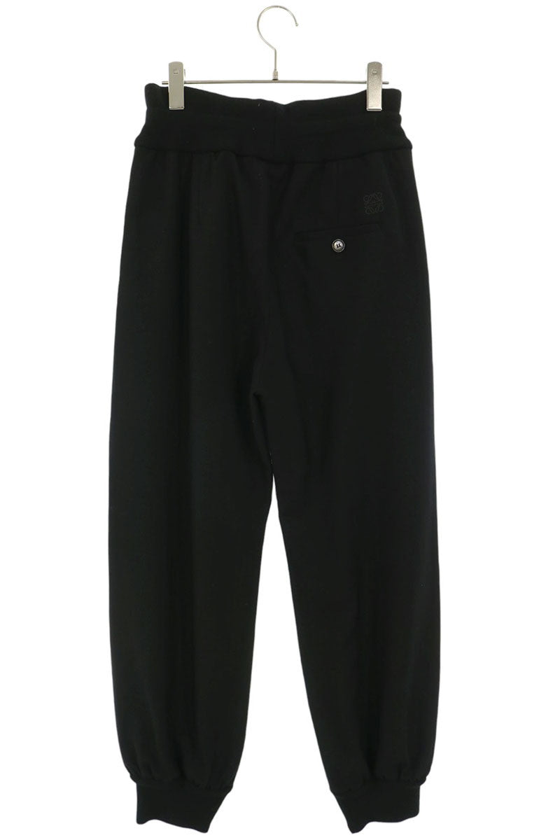LOEWE Anagram Embroidered Wool Easy Slacks Black Size 30