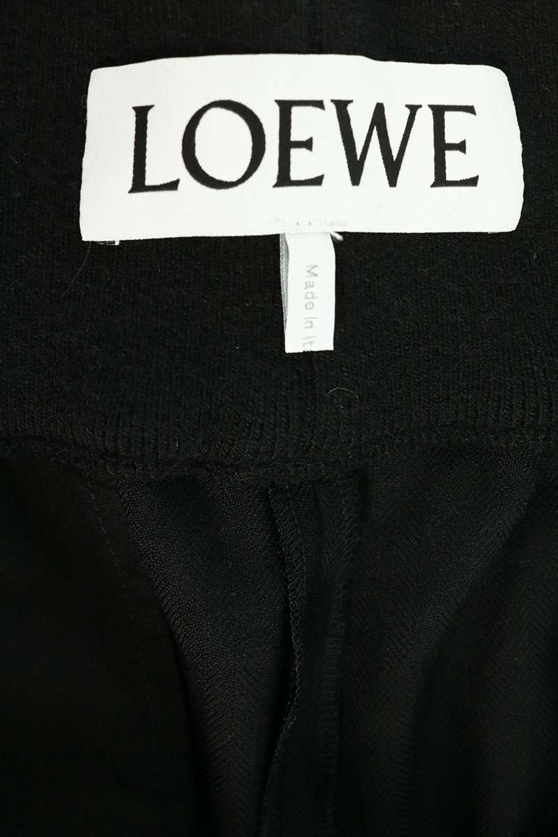 LOEWE Anagram Embroidered Wool Easy Slacks Black Size 30