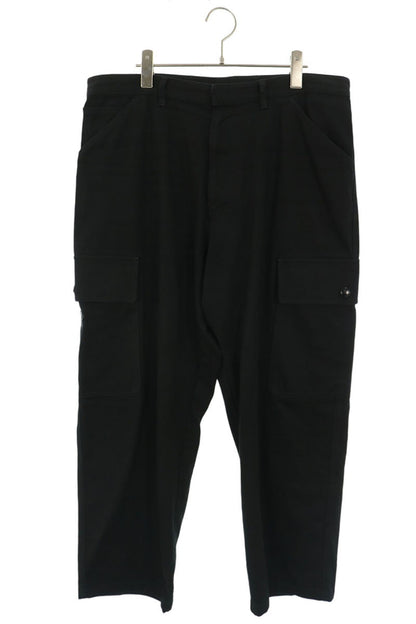 PRADA Triangle Logo Cotton Cargo Pants Black Size 34
