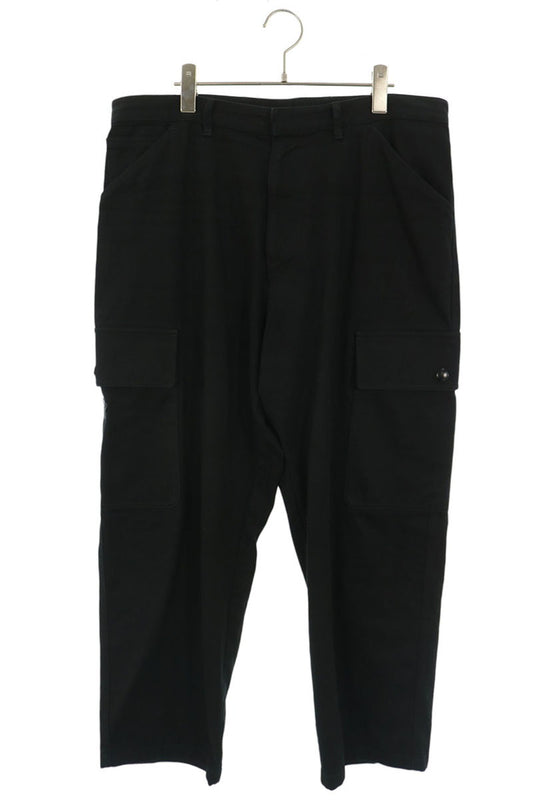 PRADA Triangle Logo Cotton Cargo Pants Black Size 34