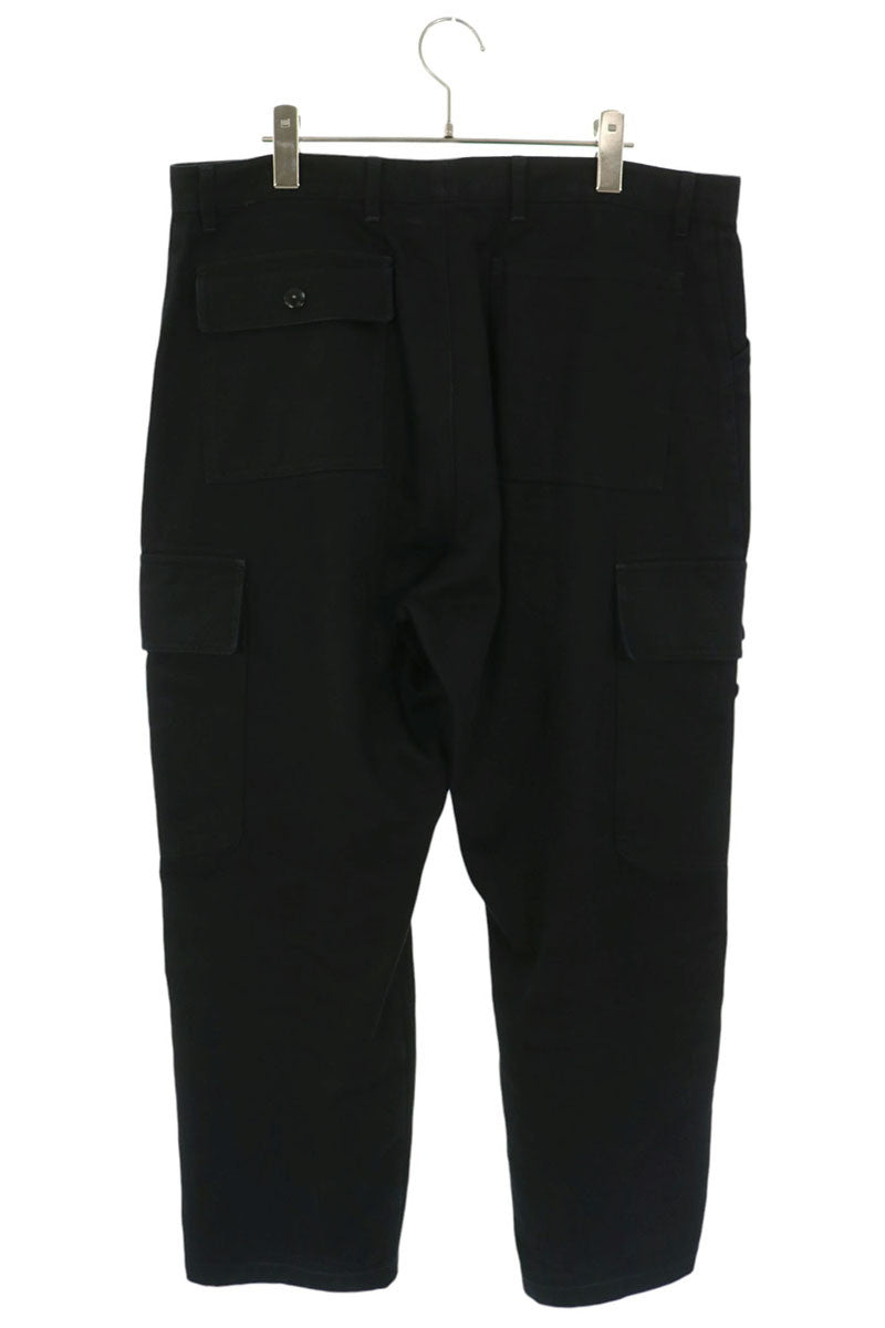 PRADA Triangle Logo Cotton Cargo Pants Black Size 34