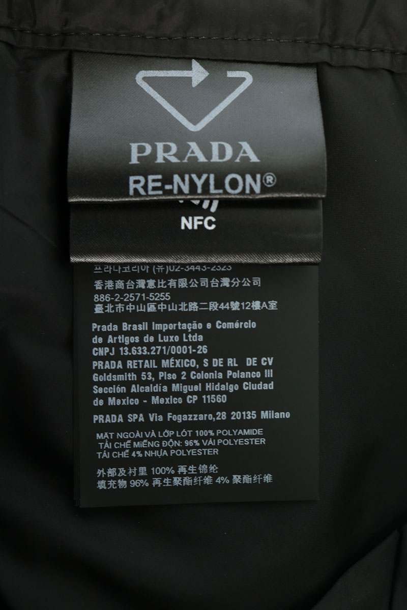 PRADA Re-Nylon Logo Padded Nylon Pants Black Size 36
