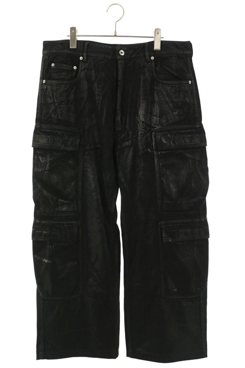 DRKSHDW Coated Double Cargo Cotton Pants Black Size 34
