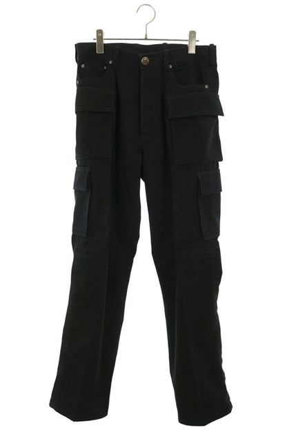 Chrome Hearts Arch Logo Button Cargo Black Cotton Pants Size 31