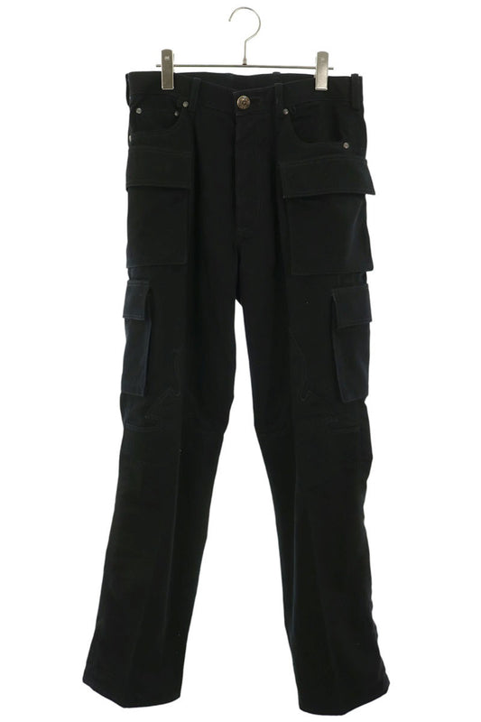 Chrome Hearts Arch Logo Button Cargo Black Cotton Pants Size 31