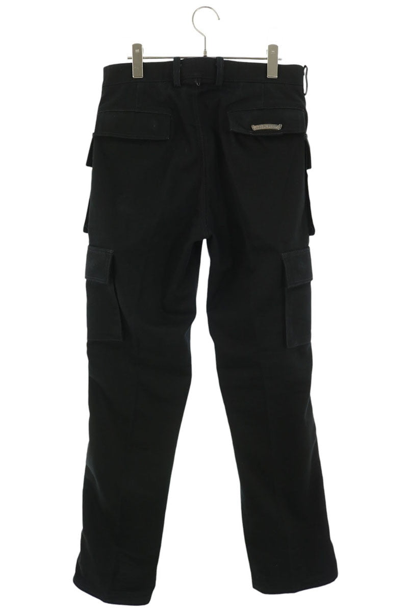 Chrome Hearts Arch Logo Button Cargo Black Cotton Pants Size 31