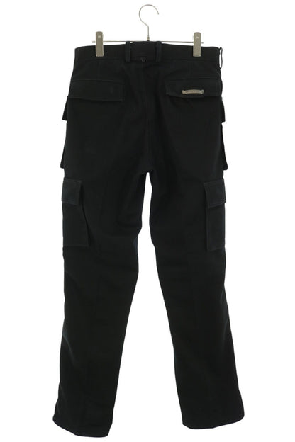 Chrome Hearts Arch Logo Button Cargo Black Cotton Pants Size 31