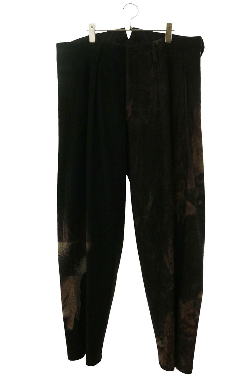 YOHJI YAMAMOTO POUR HOMME Beksinski Print Wool Pants Size 3