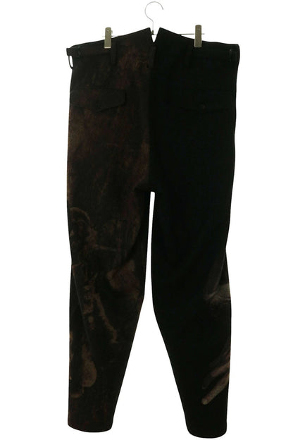YOHJI YAMAMOTO POUR HOMME Beksinski Print Wool Pants Size 3