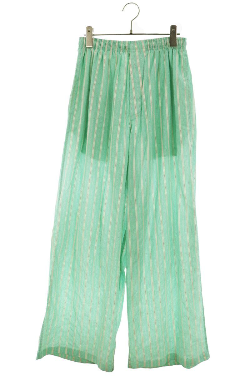 BALENCIAGA Striped Pajama Pants Green/White Size XXS