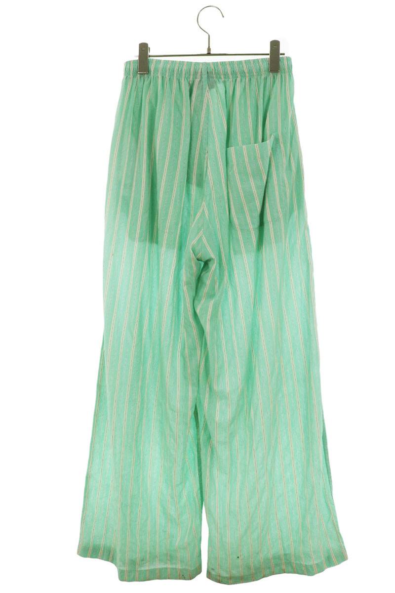BALENCIAGA Striped Pajama Pants Green/White Size XXS