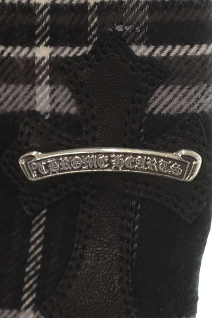 Chrome Hearts Cross Leather Patch Flannel Check Pants Size L