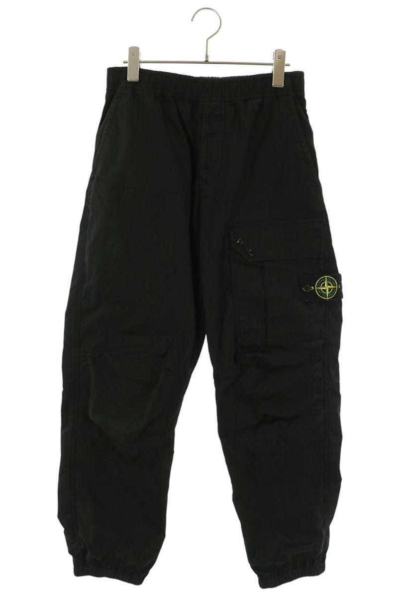 STONEISLAND Supima Cotton Twill Cargo Pants Black Size 28
