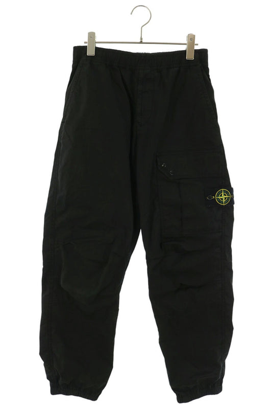 STONEISLAND Supima Cotton Twill Cargo Pants Black Size 28