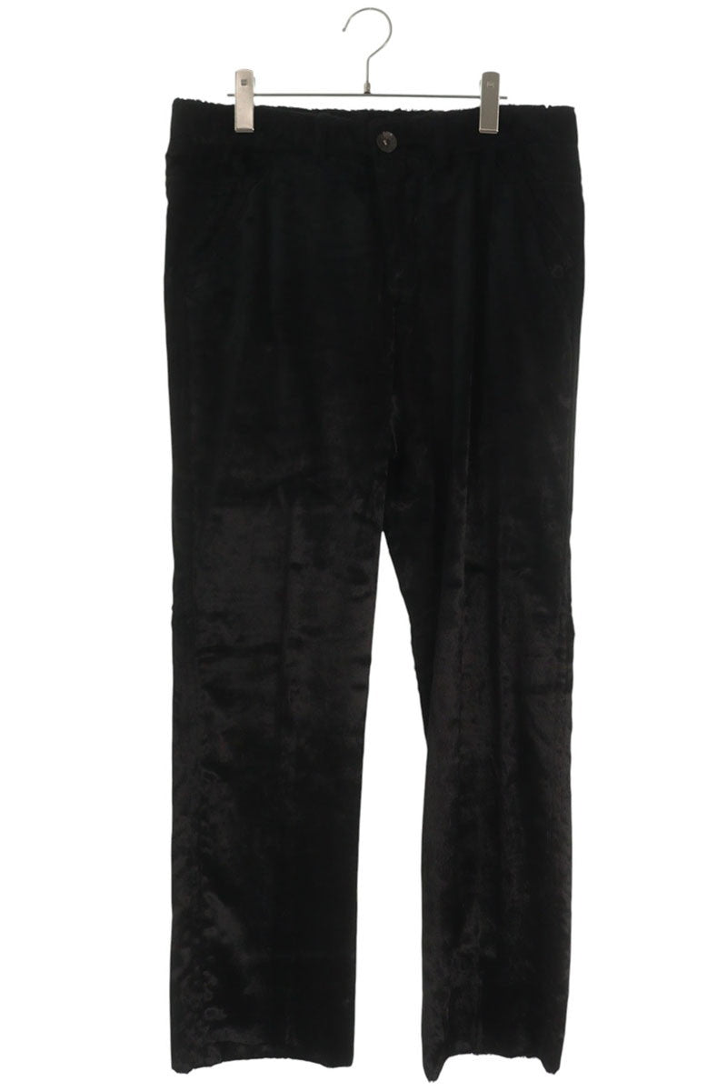 EMPORIO ARMANI Velour Straight Pants Black Size 48