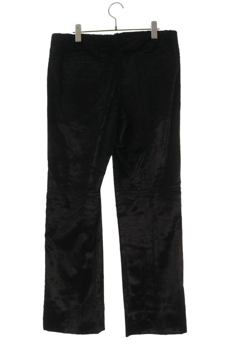 EMPORIO ARMANI Velour Straight Pants Black Size 48