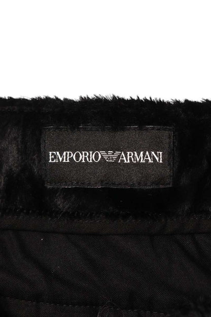 EMPORIO ARMANI Velour Straight Pants Black Size 48